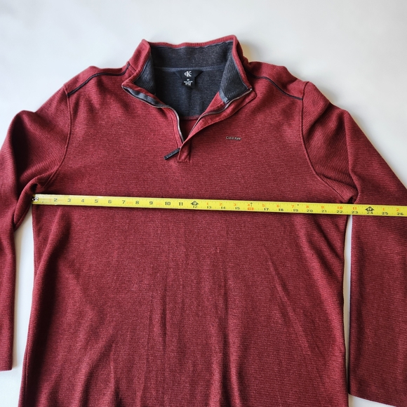 Mens Calvin Klein Red Knit Sweater Pullover - Picture 8 of 14